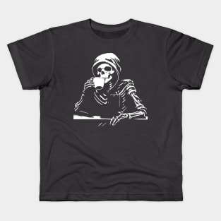 skeleton drink coffee Kids T-Shirt